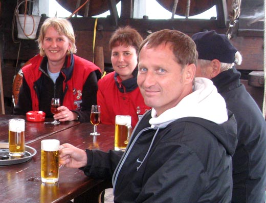 An Bord der Hansekogge vor Helgoland